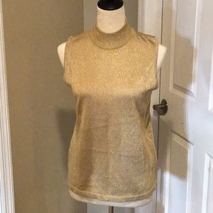 Size medium gold sparkly sleeveless knit sleeveless top by Theomiles vintage